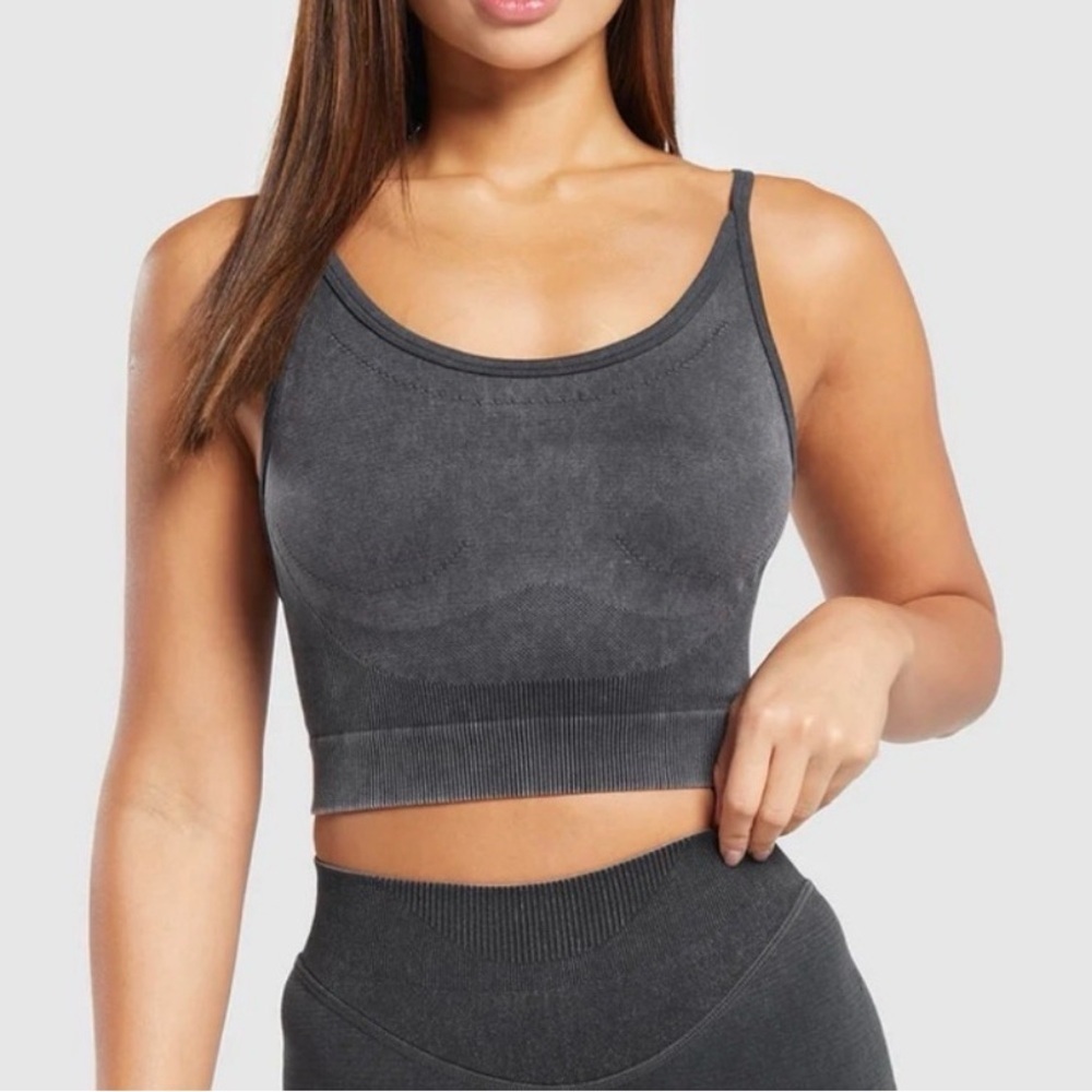 Gymshark Seamless Strappy Sports Bra Tank Black | Cut Tag | Very Stretchy Fit - Picture 9 of 9